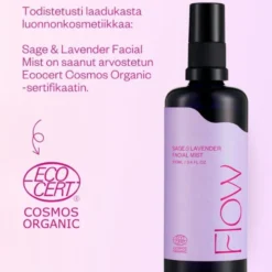 Kasvovesi epäpuhtaalle iholle Flow Cosmetics Sage & Lavender 100ml