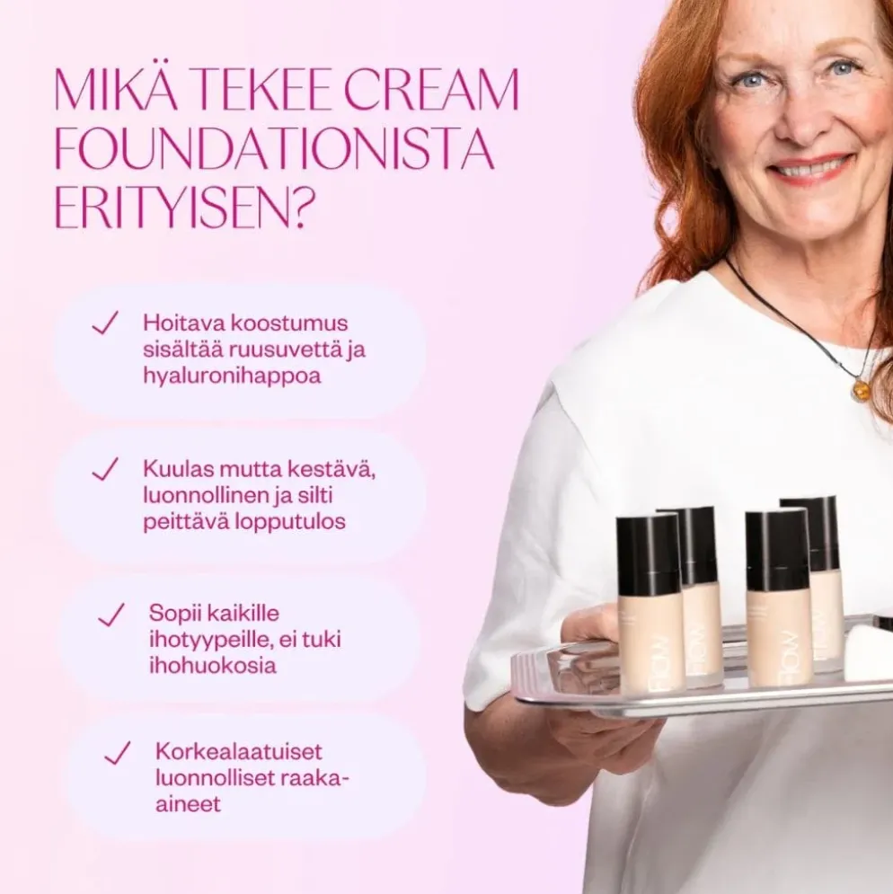 Kosteuttava meikkivoide Flow Cosmetics Cream Foundation 30ml