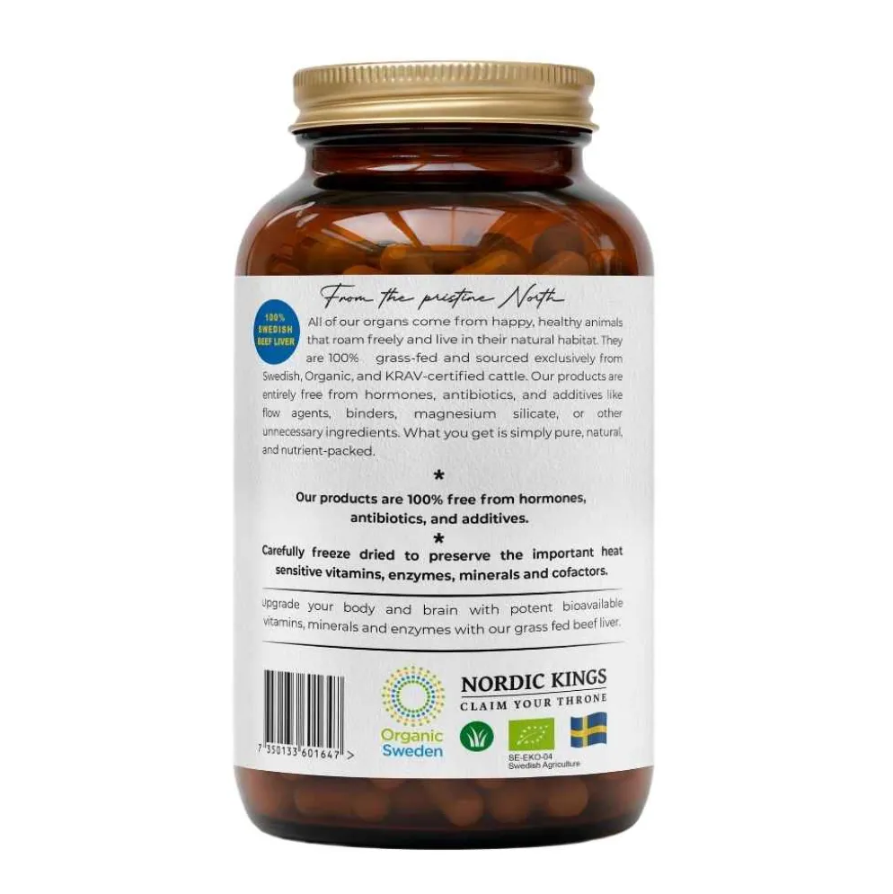 Nordic Kings Beef Liver maksakapselit 450mg, 180 kaps.