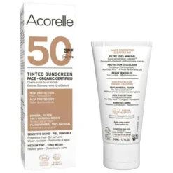 Sävyttävä aurinkovoide kasvoille SPF 50 Acorelle Tinted Sunscreen