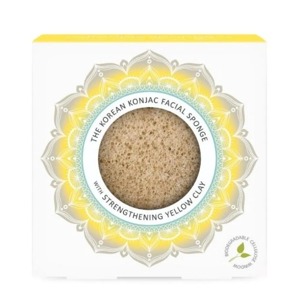 The Konjac Sponge Company Mandala Yellow Clay konjac sieni